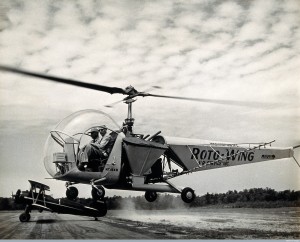 Sir Gordan Covell in a helicopter, Beltsville, MD (Wellcome Images)